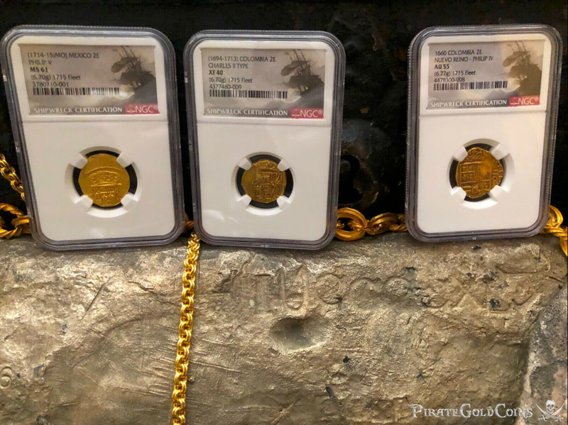 Mexico 1714 2 Escudos "1715 Fleet Shipwreck" NGC 61 5