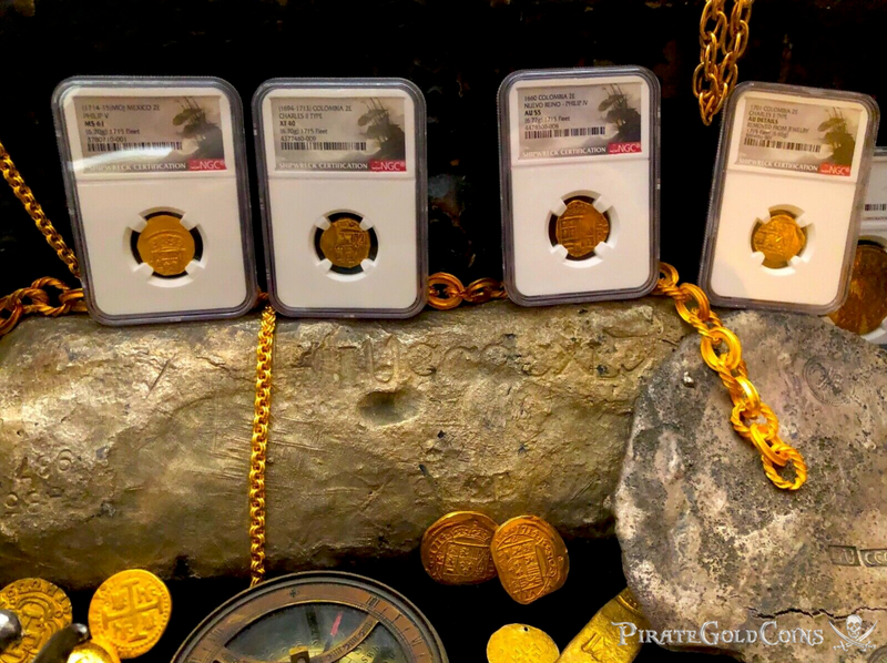 Colombia 2 Escudos 1667-93 "1715 Fleet Shipwreck" NGC 62 5