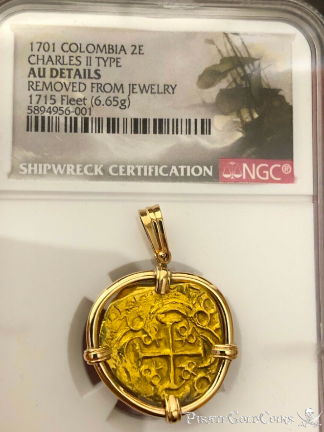Colombia 2 Escudos 1701 "from 1715 Fleet Shipwreck" Pendant Jewelry 3