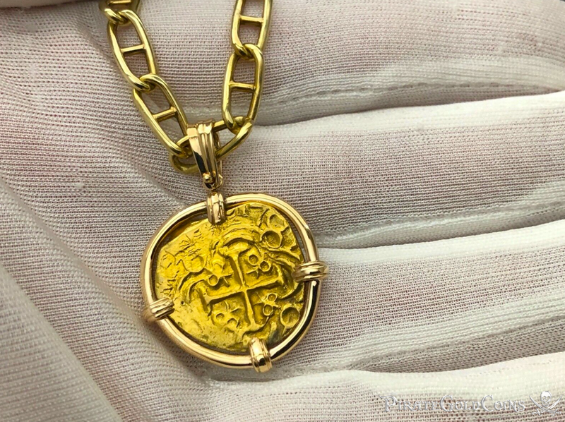 Colombia 2 Escudos 1701 "from 1715 Fleet Shipwreck" Pendant Jewelry