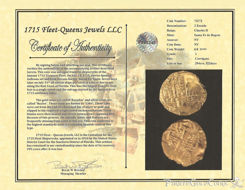 Colombia 2 Escudos 1667-93 "from 1715 Fleet Shipwreck" Jewelry 2