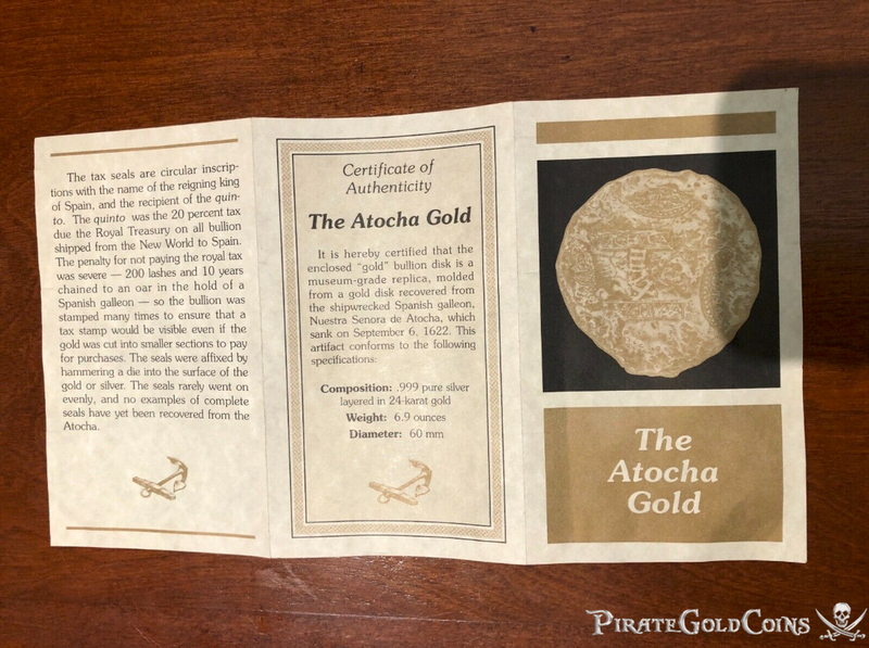 Atocha 1622 Gold Disk and 8 Reales Box Set 10