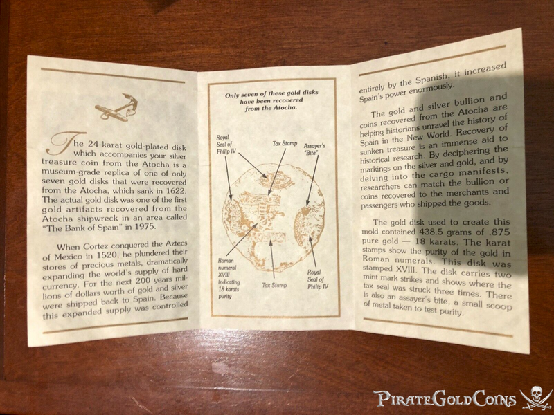 Atocha 1622 Gold Disk and 8 Reales Box Set 11