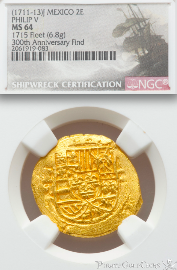 Mexico 2 Escudos 1711-13 "300th Anniversary Find from the Fleet!" NGC 64! 4