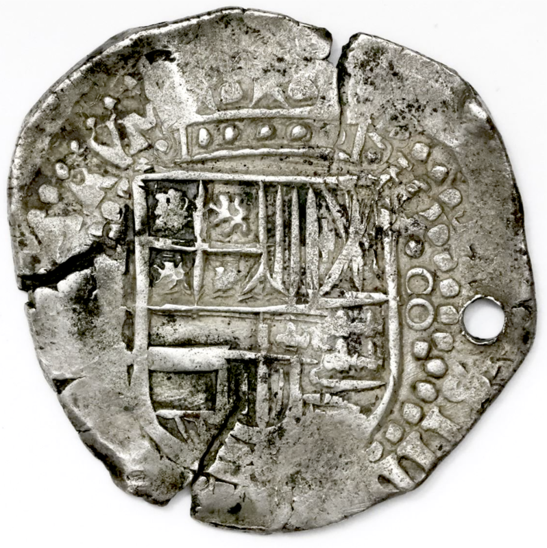 Bolivia 8 Reales 1640's "Philip IV" with Hole for Jewelry 3