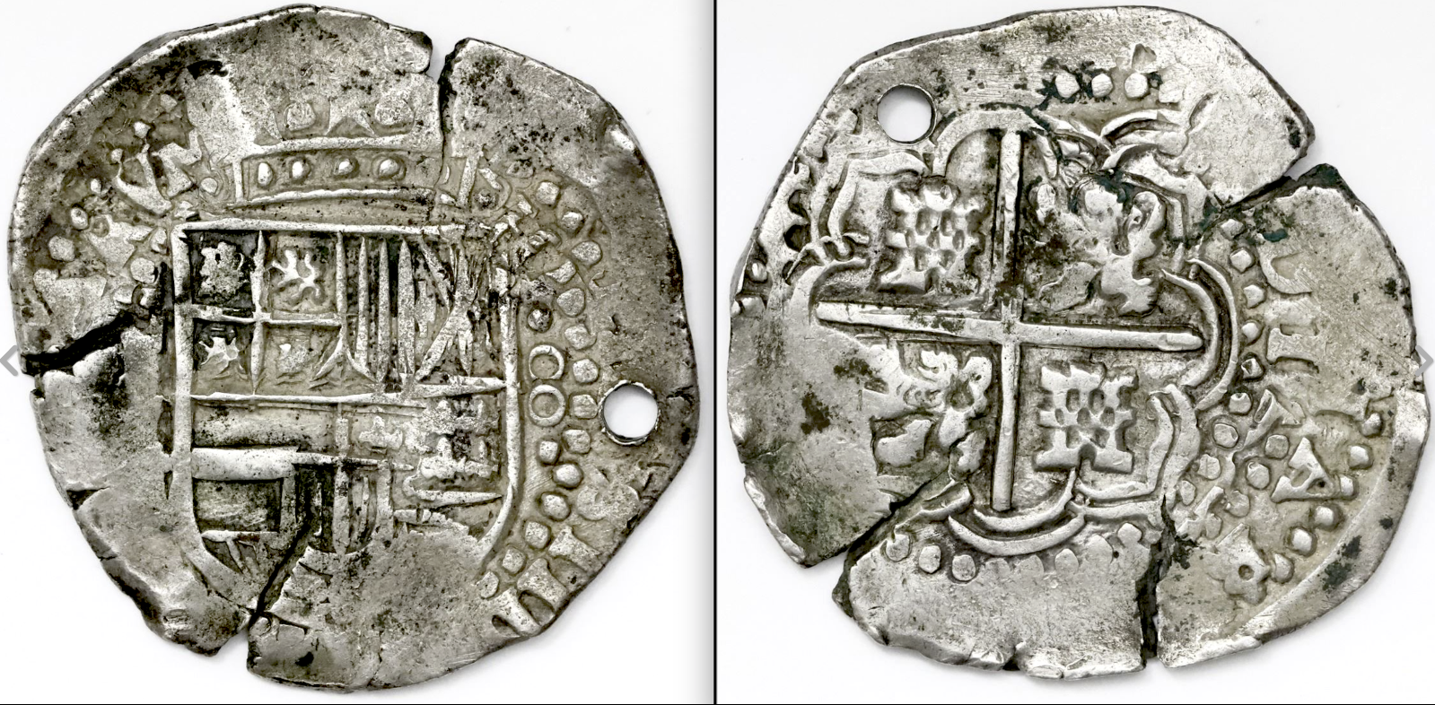 Bolivia 8 Reales 1640's "Philip IV" with Hole for Jewelry