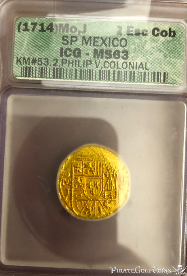 Mexico 2 Escudos 1714 "1715 Fleet Shipwreck" ICG 63 4