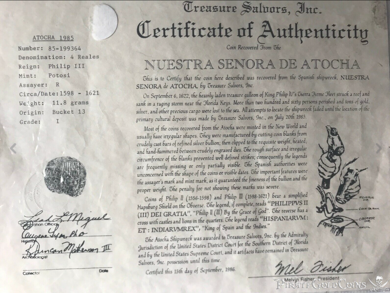 Bolivia 4 Reales 1598-1621 "from the Atocha Shipwreck" Pendant 5