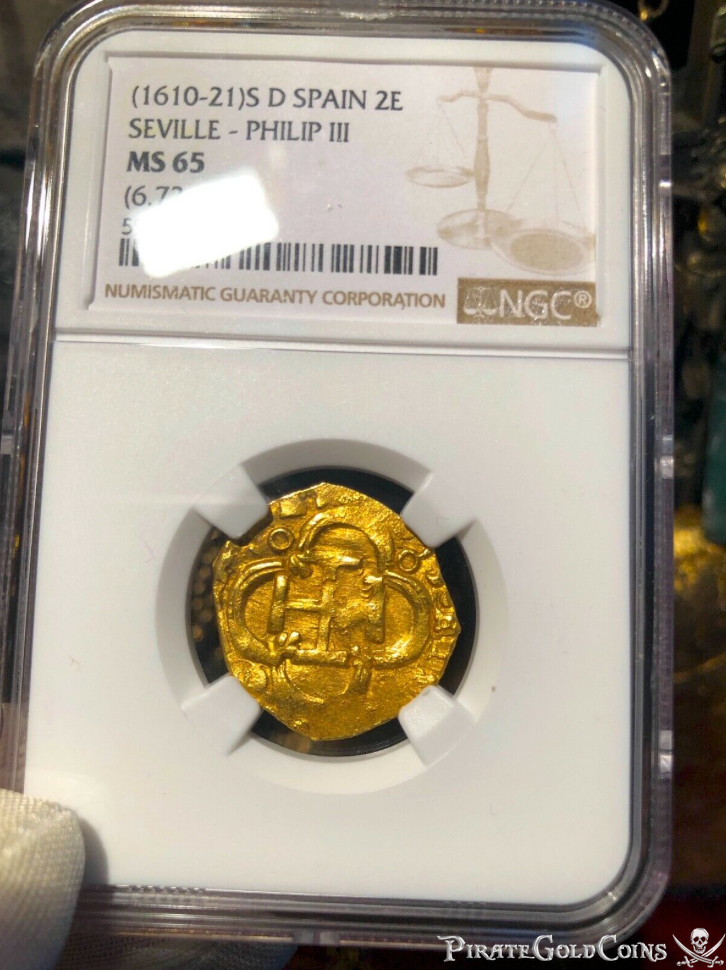 Spain 2 Escudos 1615 "Partially Dated" NGC 65 2