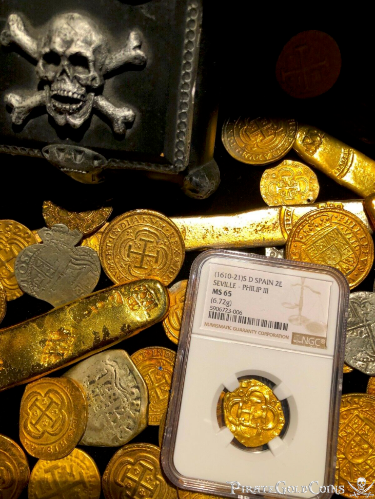 Spain 2 Escudos 1615 "Partially Dated" NGC 65 5