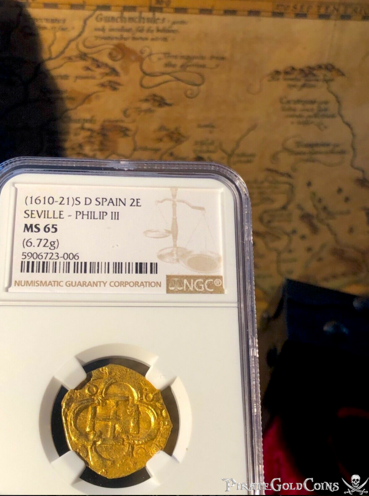 Spain 2 Escudos 1615 "Partially Dated" NGC 65 10