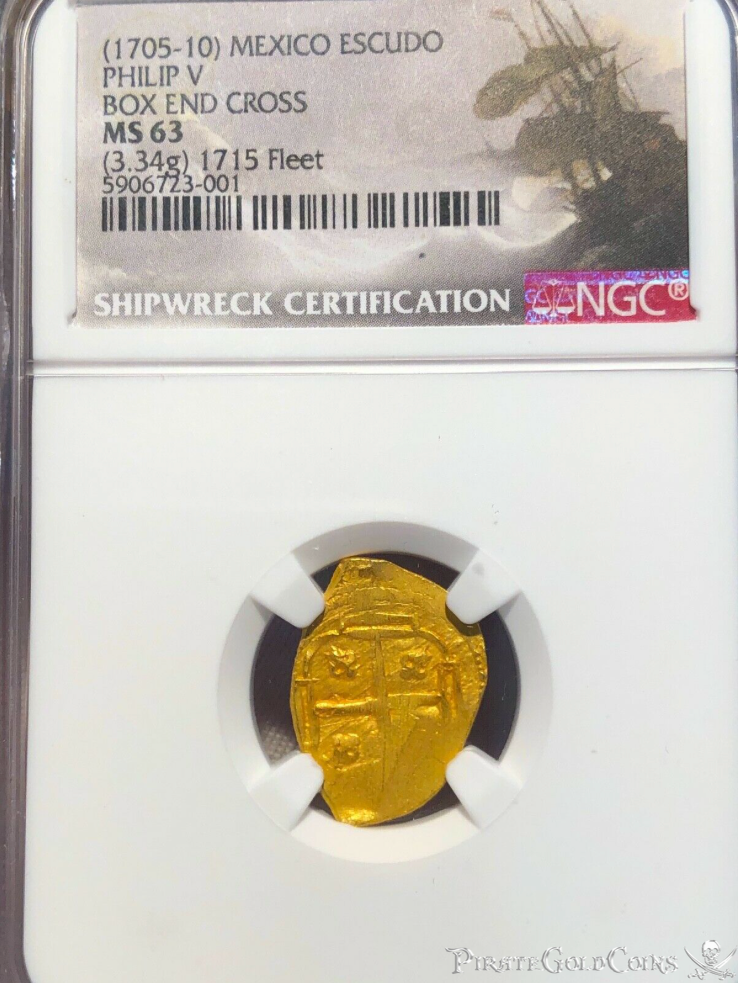 Mexico 1 Escudo 1705-10 "1715 Fleet Shipwreck" NGC 63 4