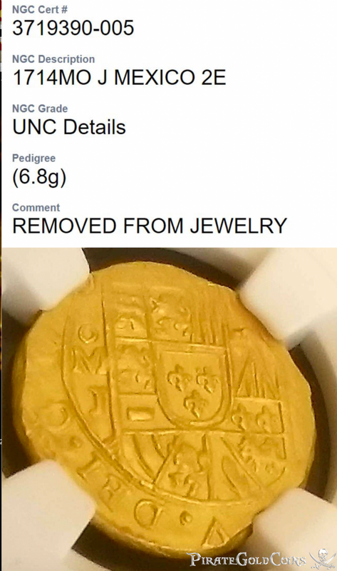 Mexico 2 Escudos 1714 "From 1715 Fleet Shipwreck" to be Jewelry 5