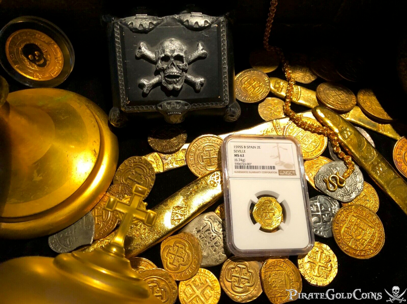 Spain 2 Escudos 1595 "Full Partial Date!" NGC 62 3