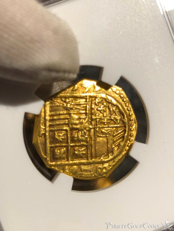 Spain 2 Escudos 1595 "Full Partial Date!" NGC 62 8