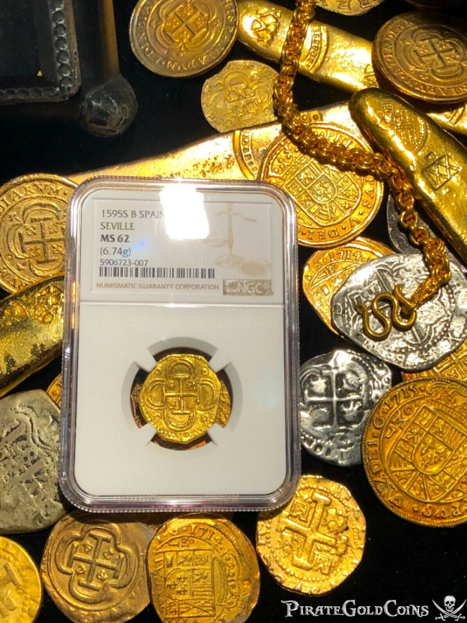 Spain 2 Escudos 1595 "Full Partial Date!" NGC 62 4