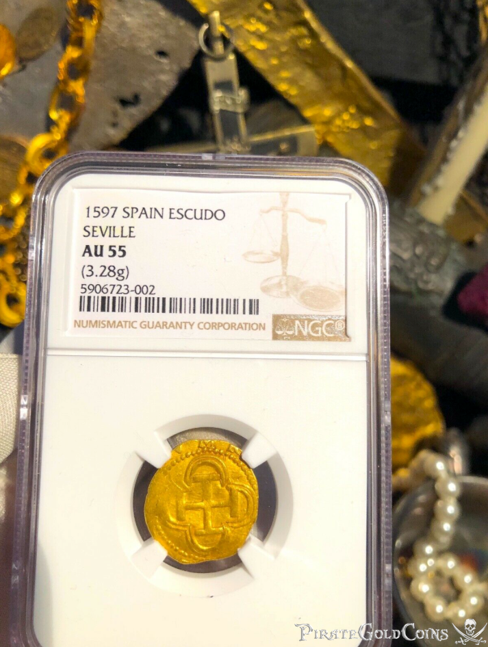 Spain 1 Escudo 1597 "FULL DATE!" NGC 55 10
