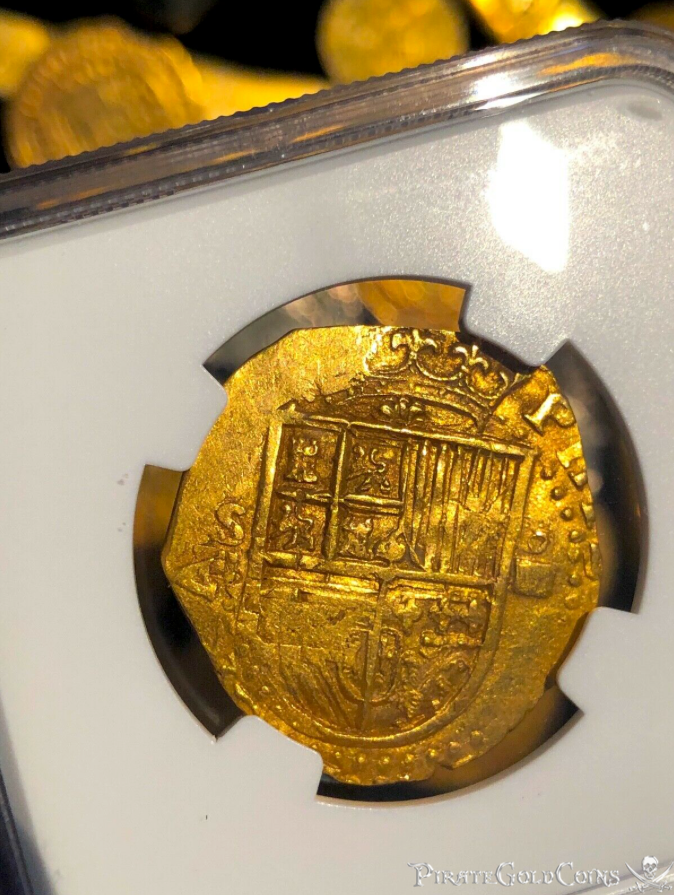 Spain 4 Escudos 1556-98 "Mint State" NGC 61 8