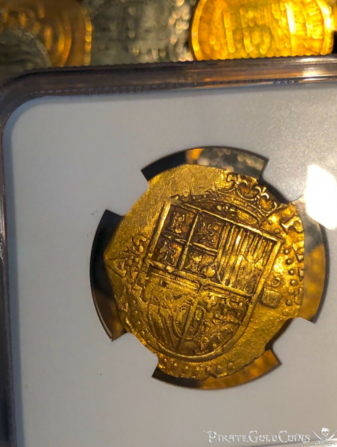 Spain 4 Escudos 1556-98 "Mint State" NGC 61 4