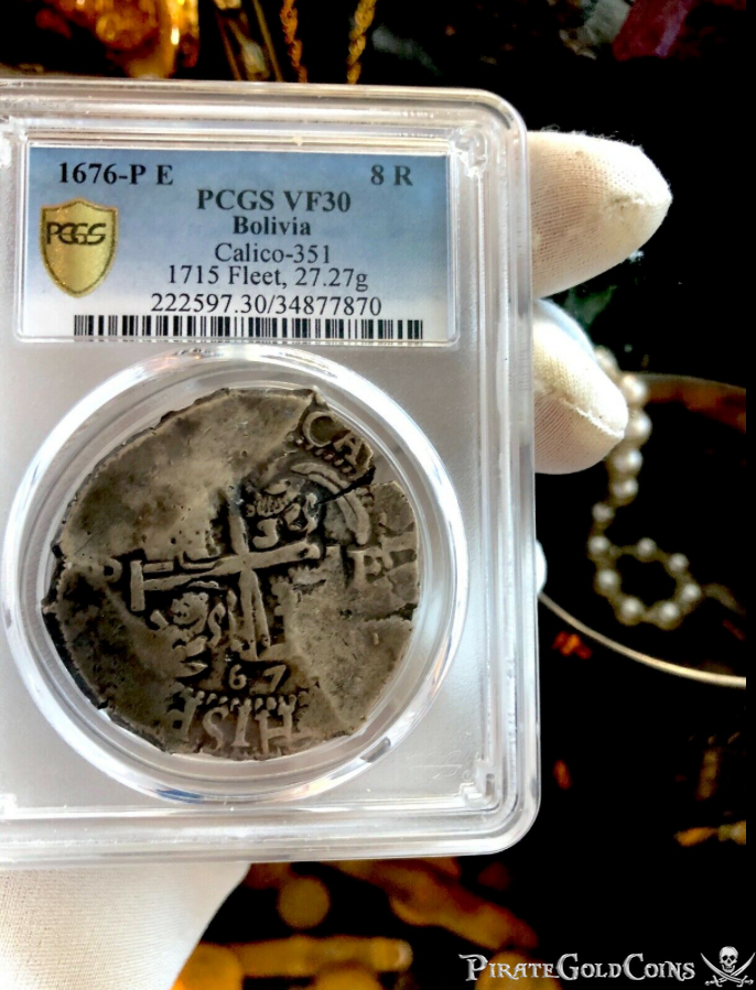 Bolivia 8 Reales 1676 "from the 1715 Fleet Shipwreck" PCGS 30 5