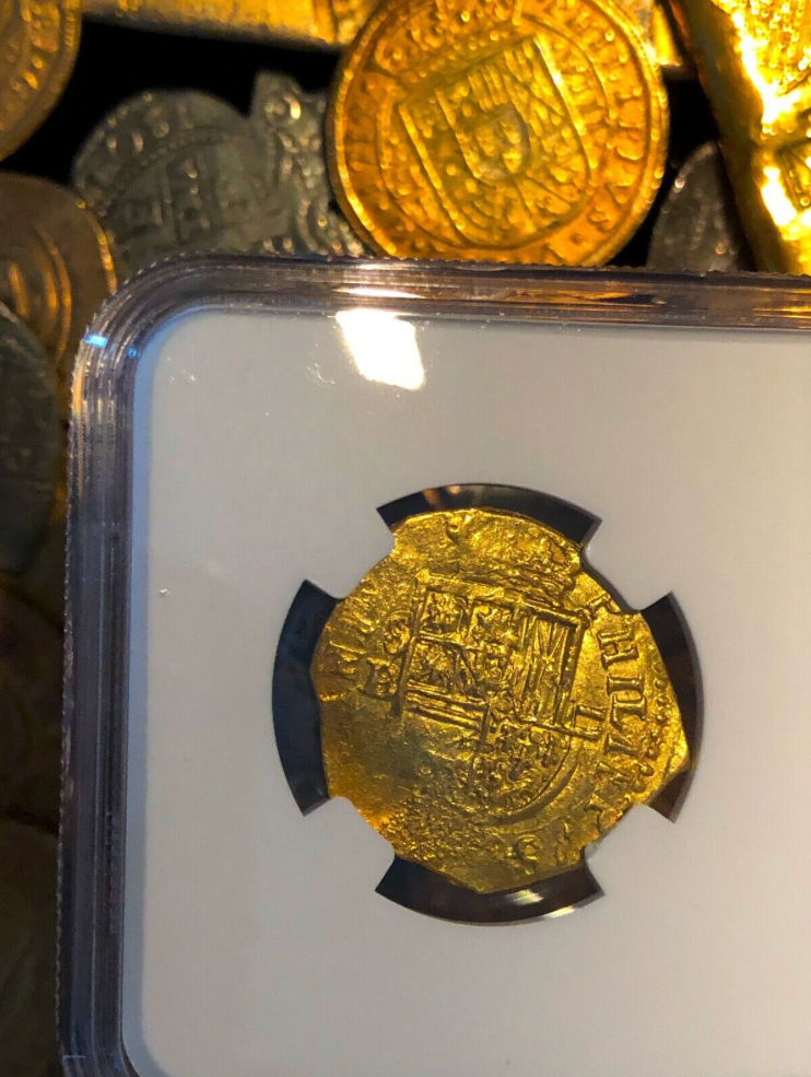 Spain 2 Escudos 1556-98 "Mint State" NGC 63 2