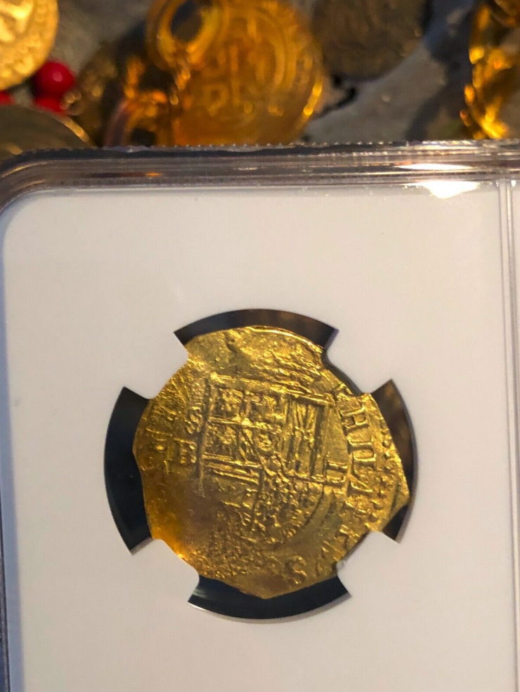 Spain 2 Escudos 1556-98 "Mint State" NGC 63 9