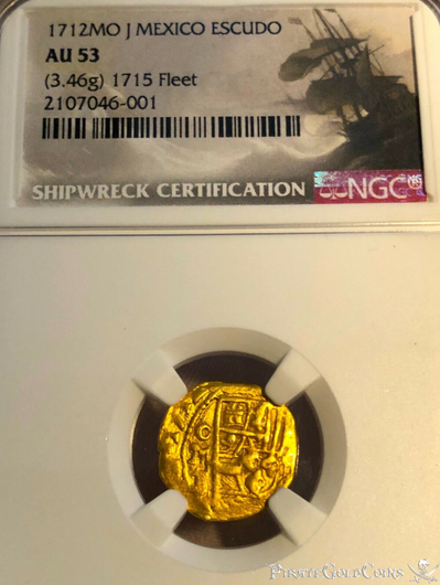Mexico 1 Escudo 1712 "Dated! from the 1715 Fleet Shipwreck" NGC 53
