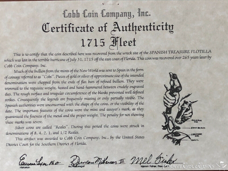 Mexico 2 Escudos 1714 "from 1715 Plate Fleet Shipwreck" 14kt Gold Bezel 4