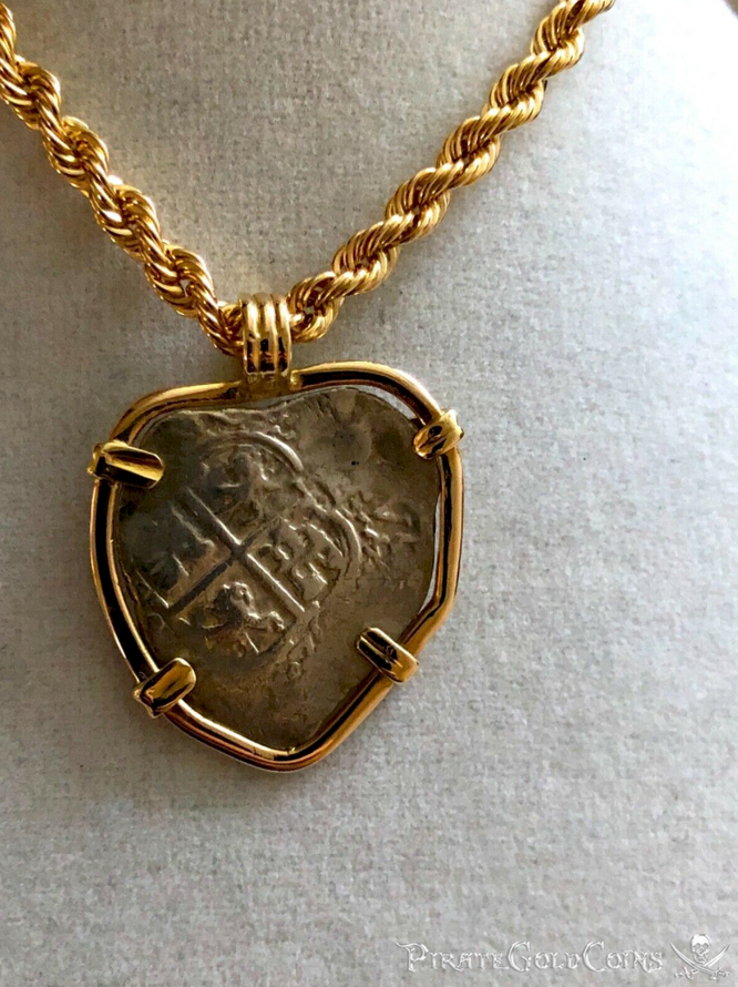 Bolivia 1 Real 1670 "from 1715 Fleet shipwreck- Mel Fisher COA" Pendant