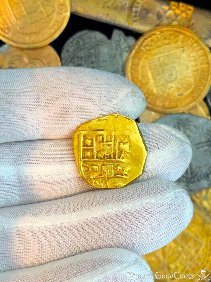 Spain 2 Escudos 1621-65 "Brute Style" RAW!  Great "Pirate Look" 5