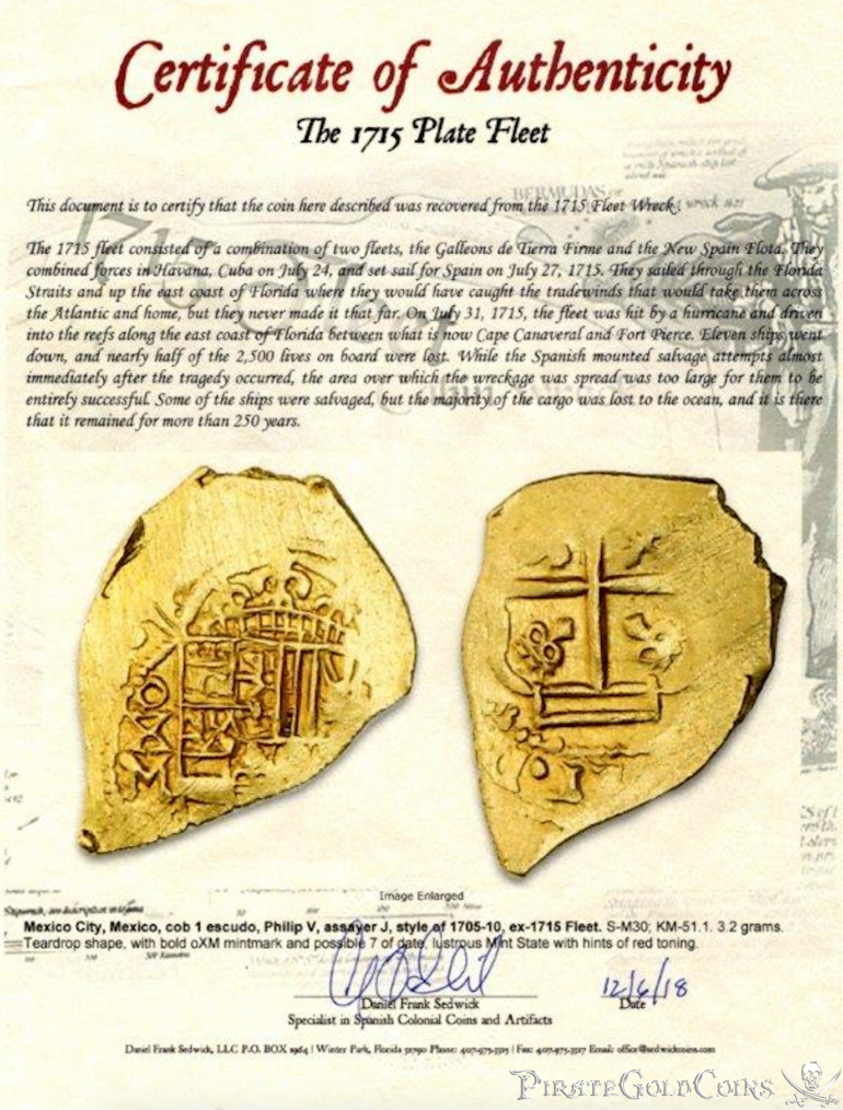 Mexico 1 Escudo 1707 "Partially Dated!" from the 1715 Fleet Shipwreck! 2