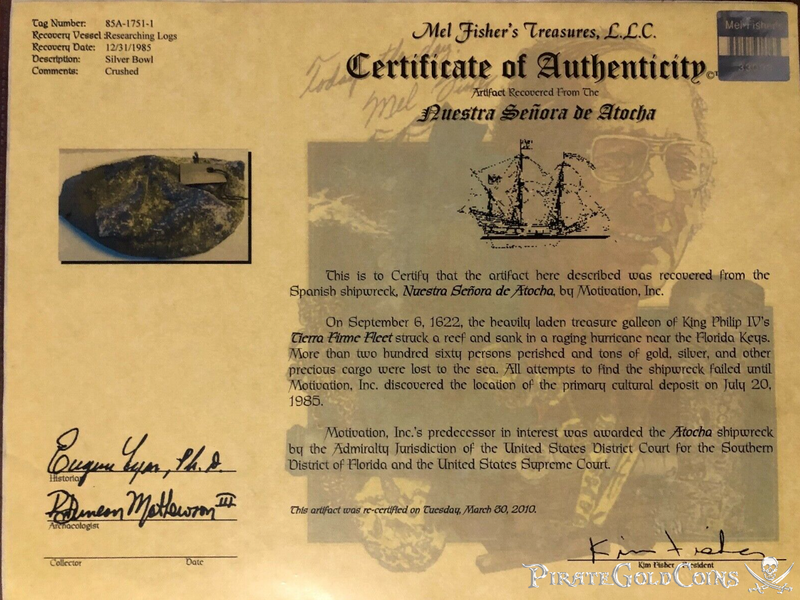 Silver Bowl "Atocha 1622 Shipwreck" with 2 COA's from Mel Fisher/ Salvors 5