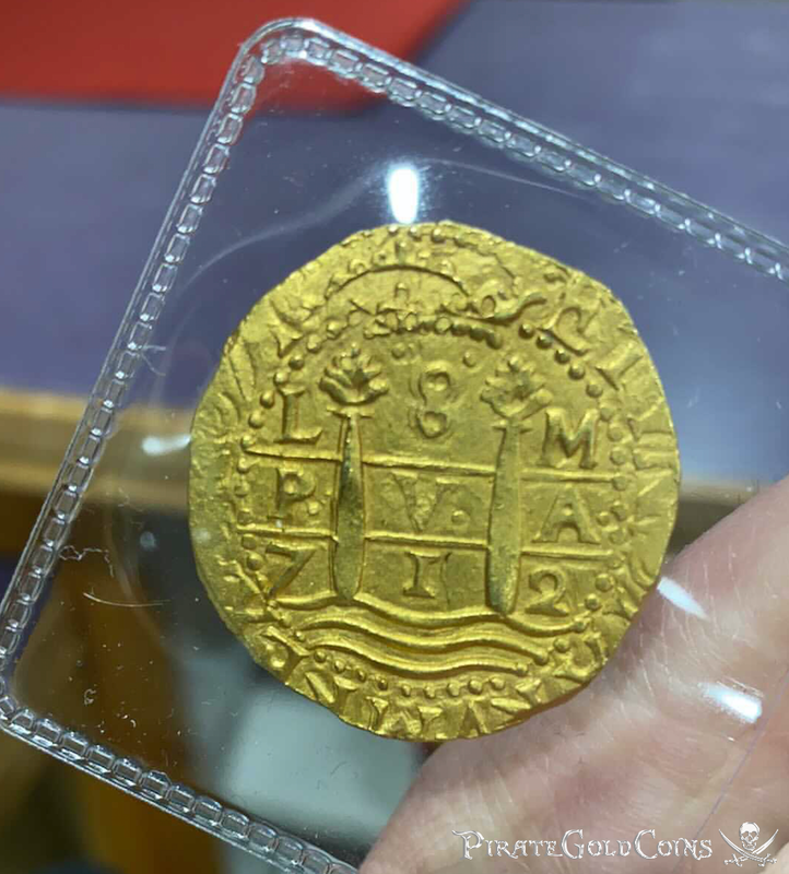 Peru 8 Escudos 1712 "from 1715 Fleet Shipwreck" RAW