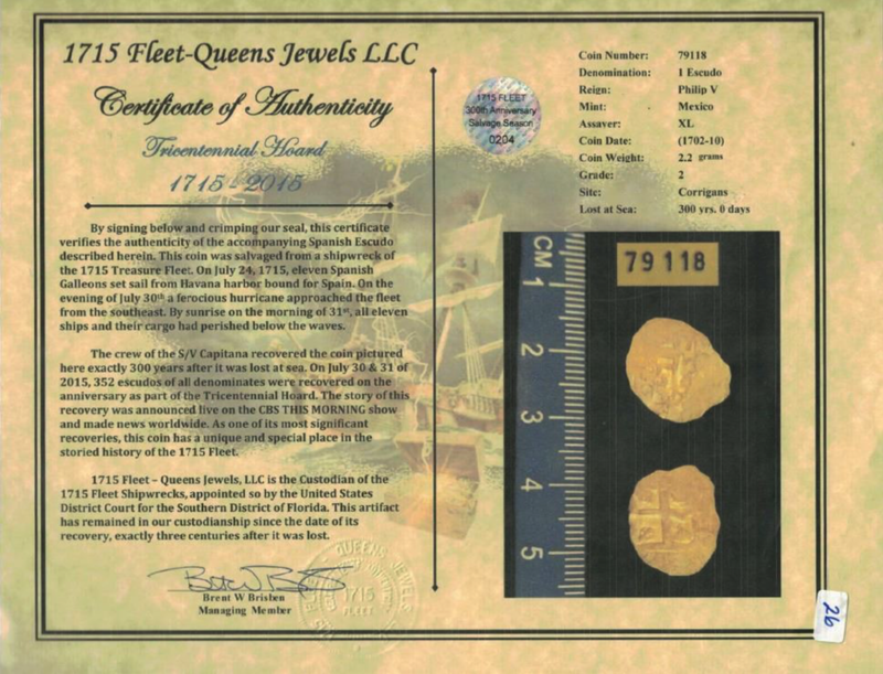 Mexico 1 Escudo 1703 "300th Anniversary find - 1715 Fleet Shipwreck" RAW 4