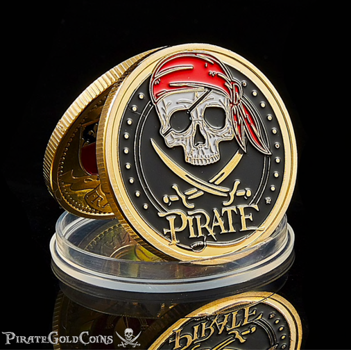 Pirate Gold Coins - Commemorative Piece with Treasure Map!