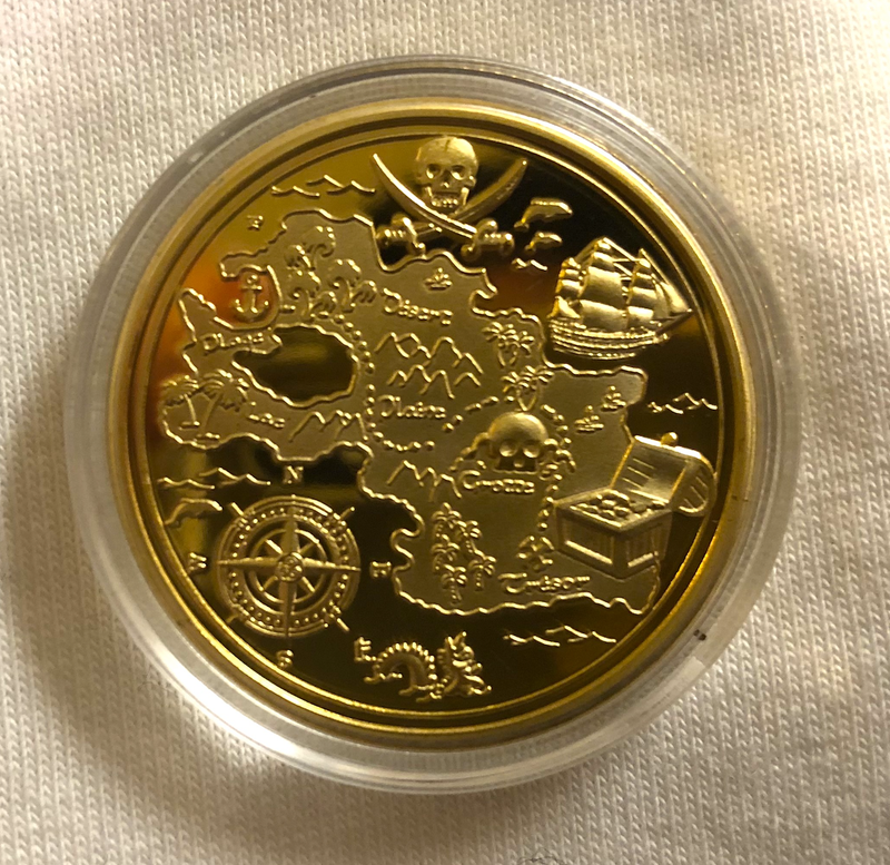 Pirate Gold Coins - Commemorative Piece with Treasure Map! 2