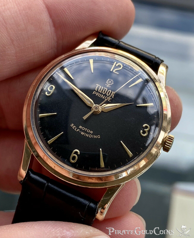 Tudor (Rolex Made) Oyster Prince Men's Solid 9k Gold Smiley 3