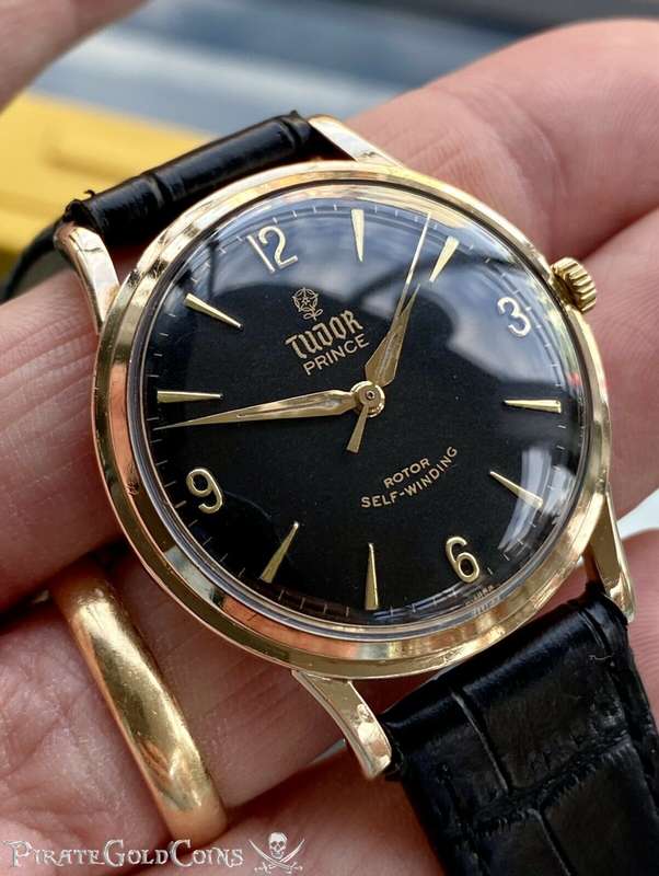 Tudor (Rolex Made) Oyster Prince Men's Solid 9k Gold Smiley 7