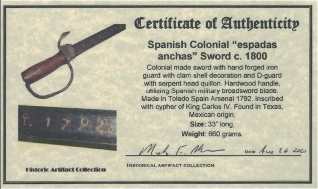 Dated Sword! 1792 with Toledo Mint Mark! 33" Long 2