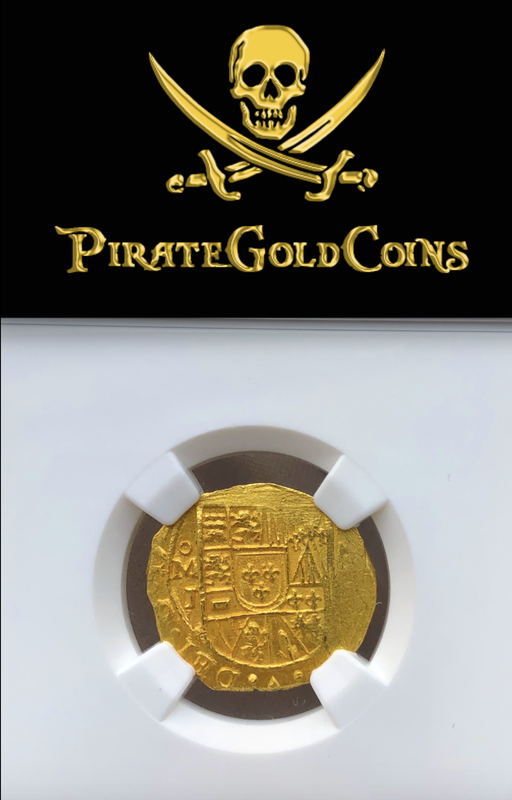 Mexico 2 Escudos 1714 "Partially Dated" from the Fleet Shipwreck NGC 64 6