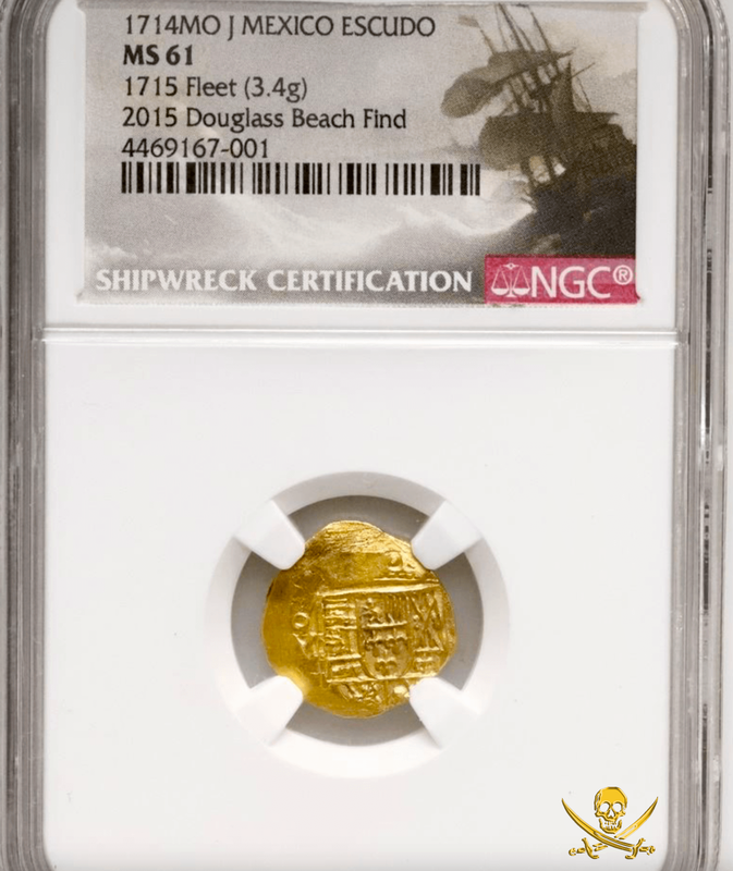 Mexico 1 Escudo 1714 "Fleet Shipwreck - Douglas Beach Find" NGC 61