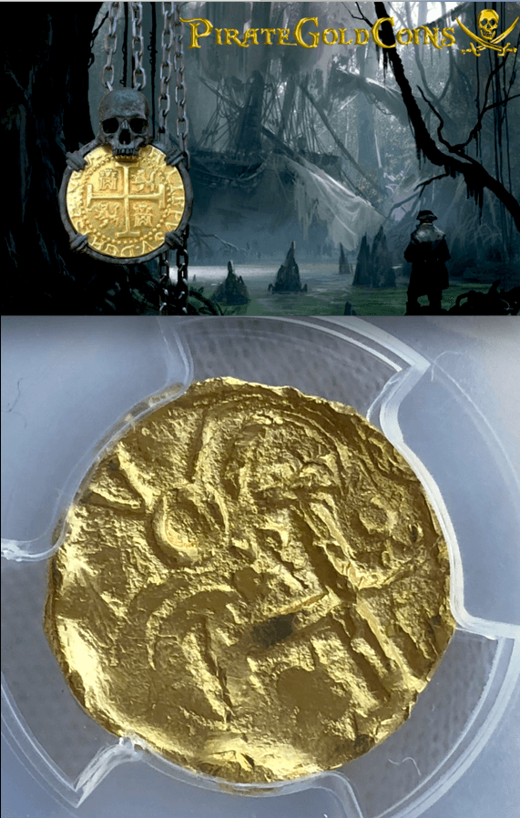 Colombia 2 Escudos 1701-48 "1715 Fleet Shipwreck" w/ COA