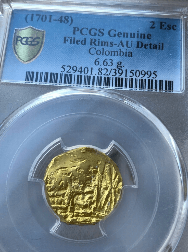 Colombia 2 Escudos 1701-48 "1715 Fleet Shipwreck" w/ COA 3