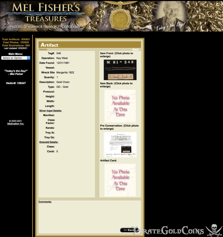 Atocha/ Santa Margarita Gold Chain 183 Links 25cm 1622 Shipwreck Treasure 19