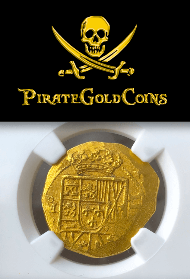 Mexico 4 Escudos 1714-21 "1715 Fleet Shipwreck" NGC 64 2