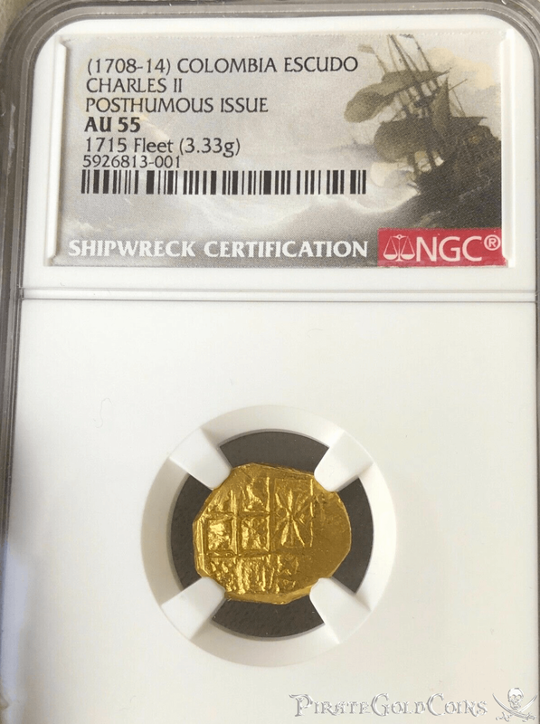 Colombia 1 Escudo 1708-14 "1715 Fleet Shipwreck" NGC 55 5