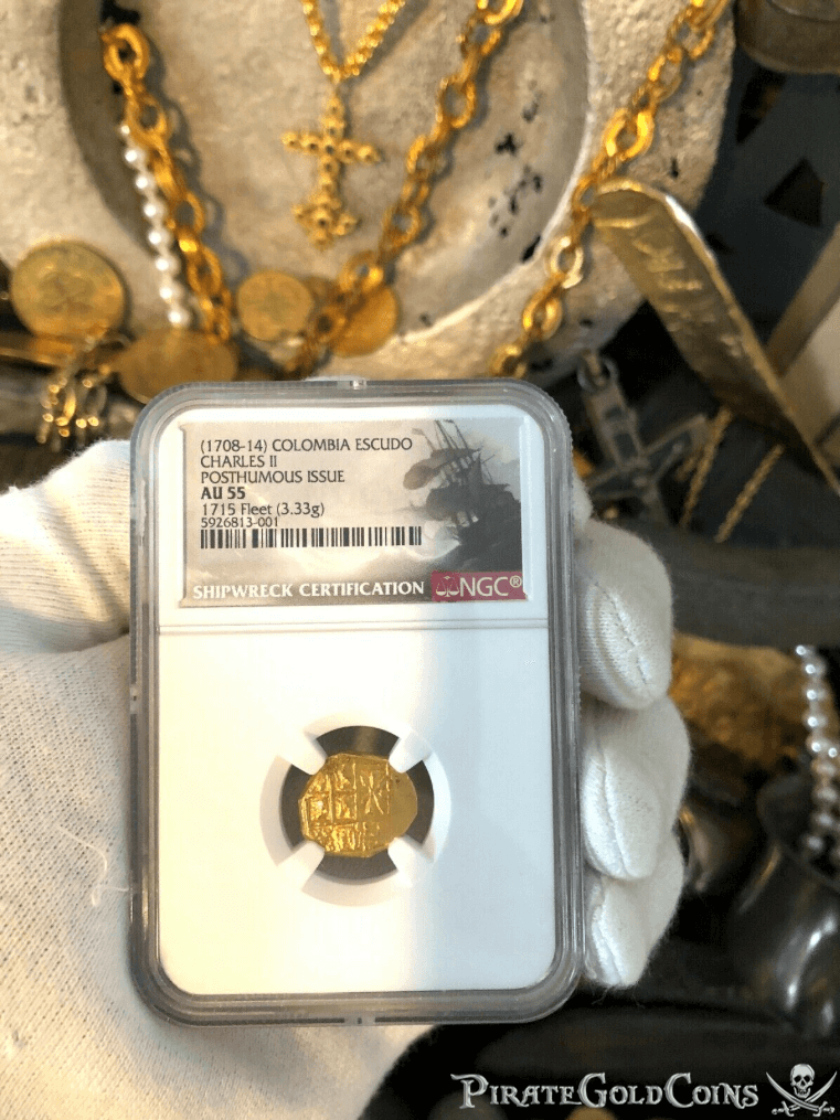 Colombia 1 Escudo 1708-14 "1715 Fleet Shipwreck" NGC 55 4