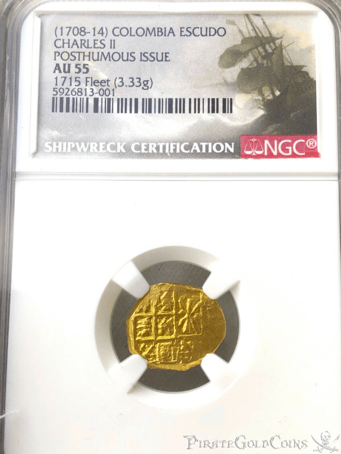 Colombia 1 Escudo 1708-14 "1715 Fleet Shipwreck" NGC 55