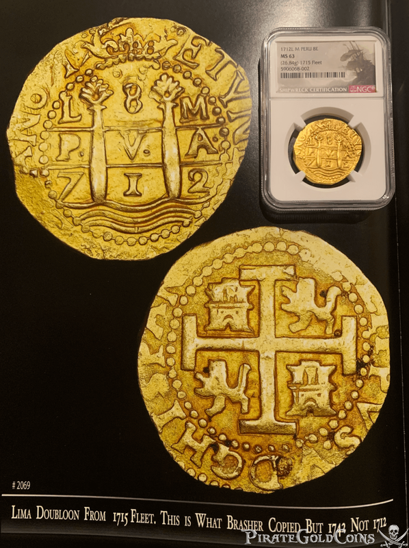 Peru 8 Escudos 1712 "1715 Plate Fleet Shipwreck" NGC 63 22