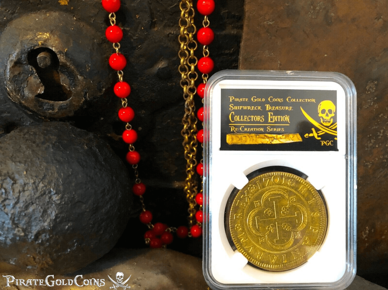 Spain 8 Escudos 1701 "Recreation Series" Gold Plated 2